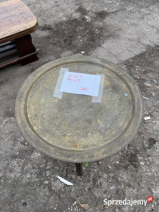 Stolik z mosiężną tacą styl orientalny Stoliki kawowe i ławy mazowieckie Zielonka