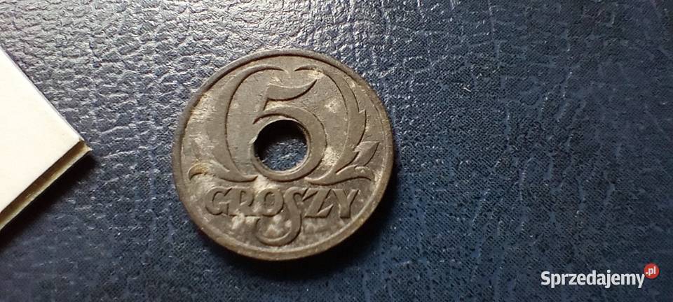 Stare monety 5 groszy 1939 cynk 2RP Polska