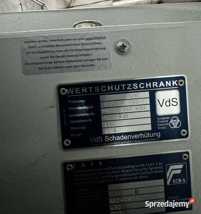 Sejf ognioodporny Adolphs Ageless Safes AE2 150 Prochowice