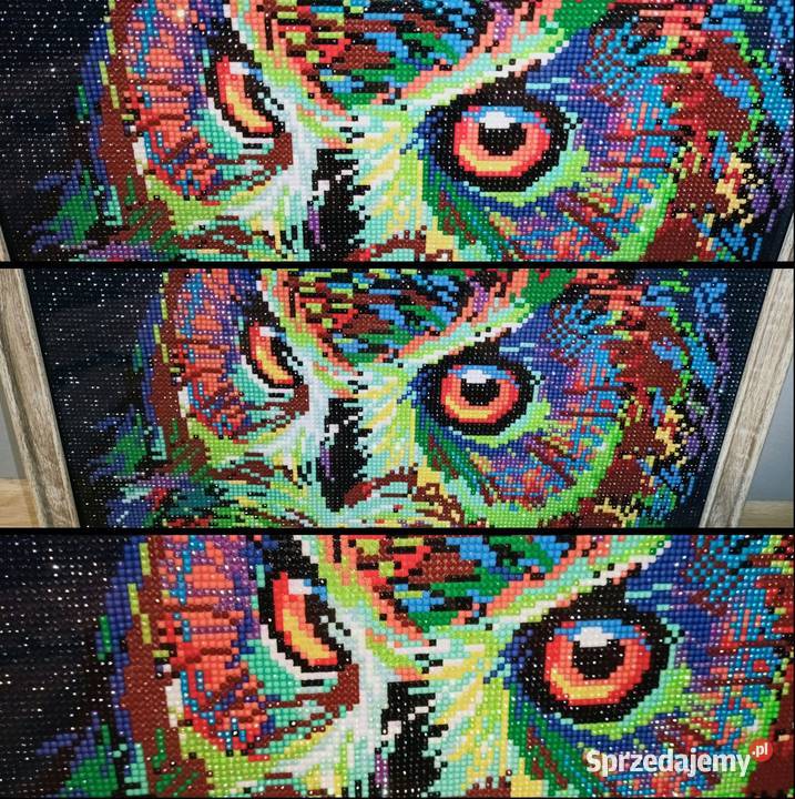 Gotowy obraz haft diamentowy sowa Tanio Odbiór Obrazki i obrazy małopolskie Andrychów
