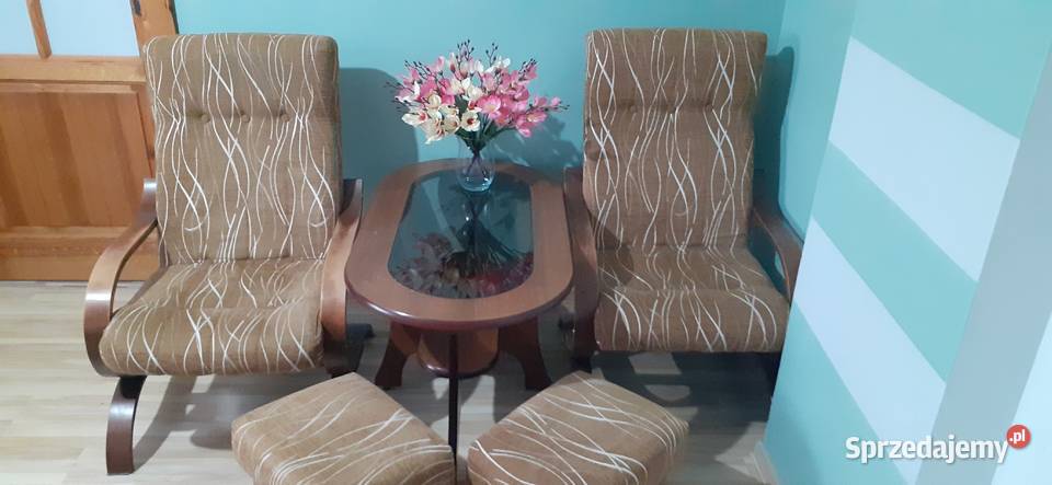 Meblościanka wersalka ława z fotelami Janowiec Kościelny