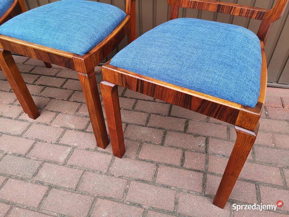 Krzesła ARTDECO Orzech Stare Antyk Komplet 4 Swarzędz