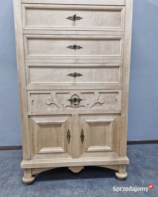 Ładny Dębowy Słupek Secesyjny AntykiMarki Marki