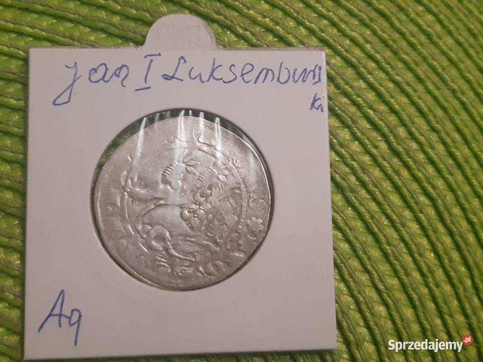 Moneta srebrna Czech grosz praski Jan I Łomża