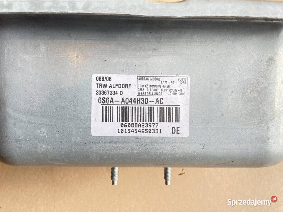 6S6AA044H30 poduszka airbag pasażera Ford fusion Szczecin