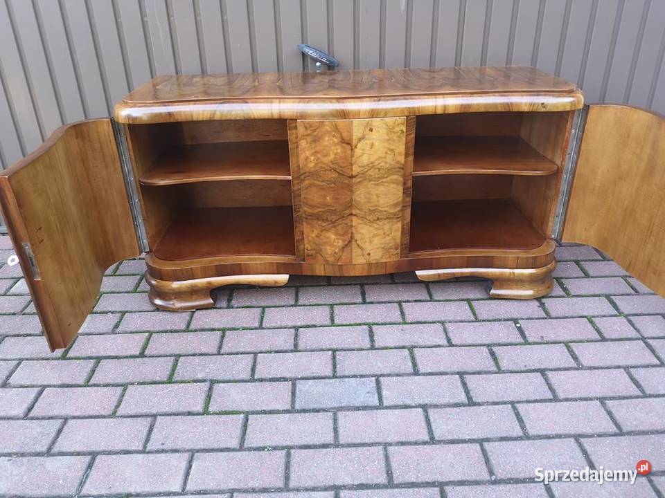 Komoda ARTDECO RTV Niska Orzech Zgrabna Stara Swarzędz