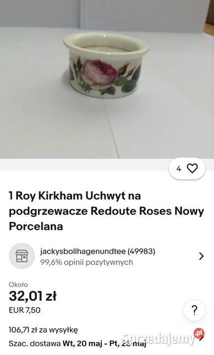 Roy Kirkham English Rose tealighpiękny ciemno Pabianice