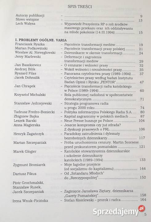 H Pięciolecie transformacji mediów 19891994 Warszawa