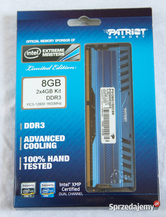 Pamięć DDR3 Patriot Intel Extreme Masters 1600 Pojemność 8GB Gdańsk
