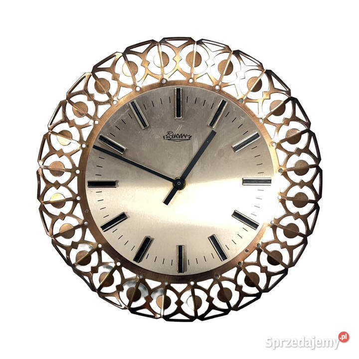 Zegar ścienny Richter mosiądz ażurowy RFN lata mazowieckie Warszawa