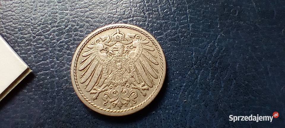 Stare monety 5 fenig 1910 Niemcy Lesko