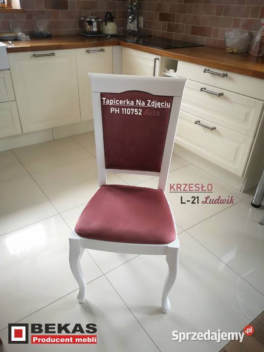 Stylowy Komplet Skandynawia Stół Krzesla Biały 90cm