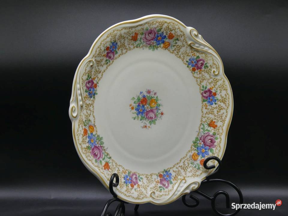 Duża patera Tułowice Tillowitz 30 stan witrynowy Porcelana i szkło Poznań