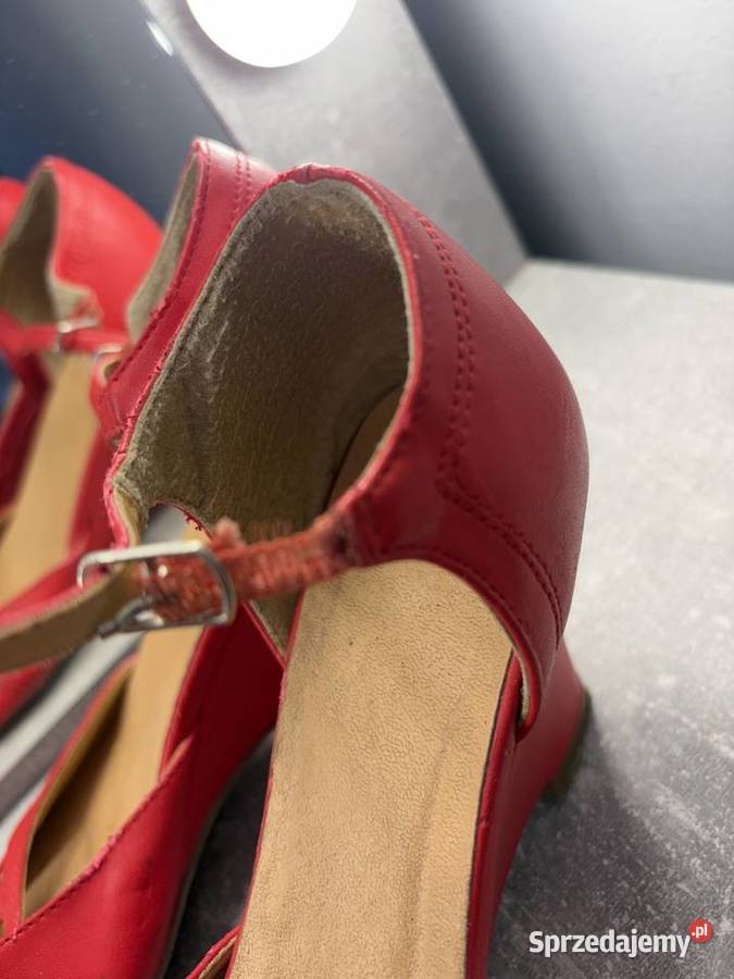 Buty na koturnie czerwone vintage inna Jasło