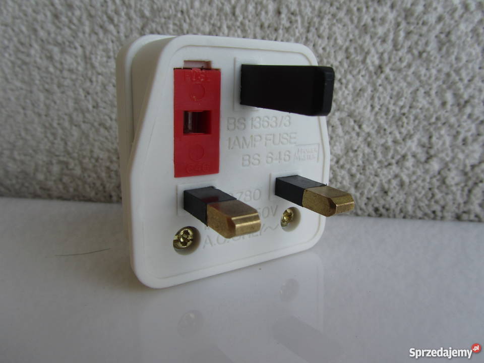 Adapter podróżny UK typ BS 13633 bezpiecznik 1A Olecko sprzedam