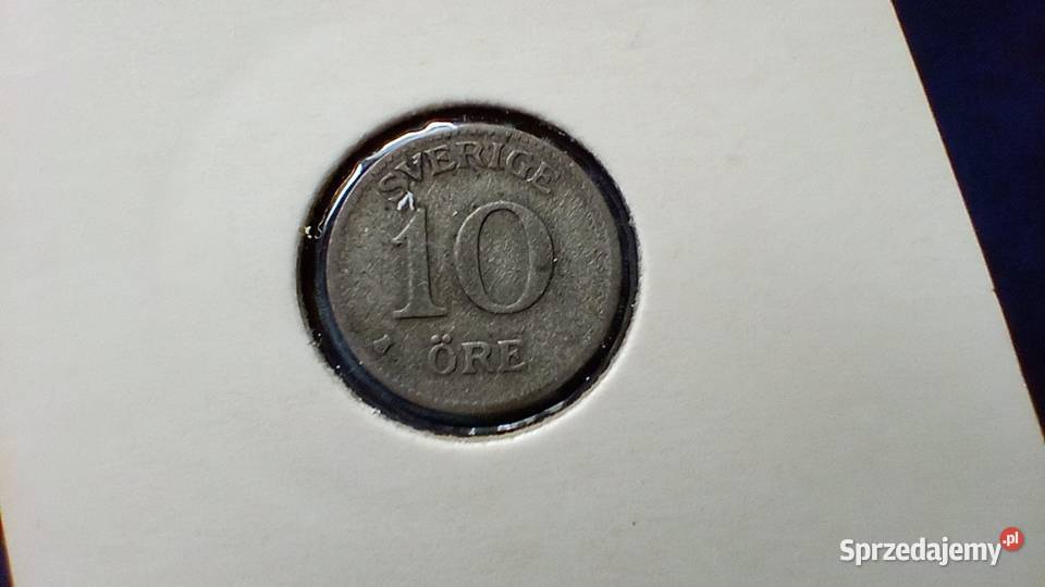 Stare monety 10 ore 1918 Szwecja srebro Lesko