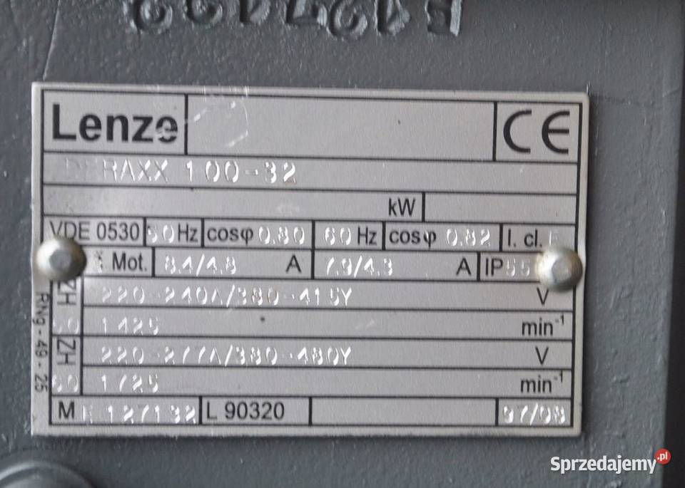 Motoreduktor 22kw z regulacją 131400obrmin LENZE Kargowa