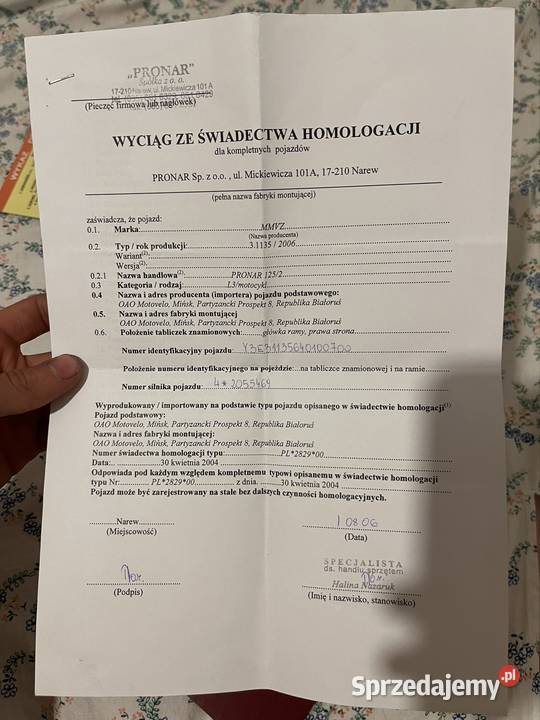 MMVZ31135 Mińsk Pronar 1252 Bargów