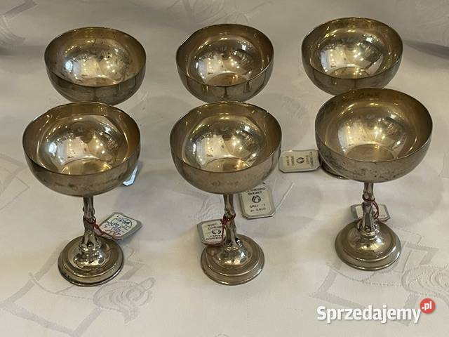 Zestaw 6 srebrnych kieliszków Warmet Kraków