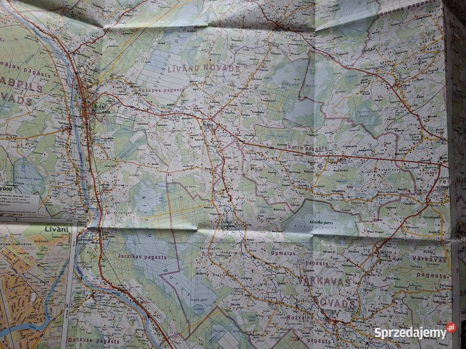 Łotwa 175 000 mapy 16 Latwijas novadi ISBN 9789984076645 małopolskie Kraków