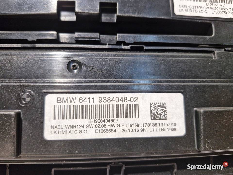 BMW F20 F21 F22 F23 PANEL RADIA KLIMATYZACJI osobowe sprzedam
