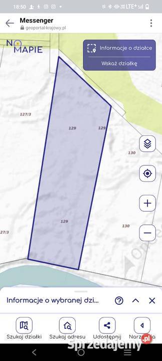 Łąka 8500m2 z linią brzegową rzeki Narew 8500m2 Końcowizna