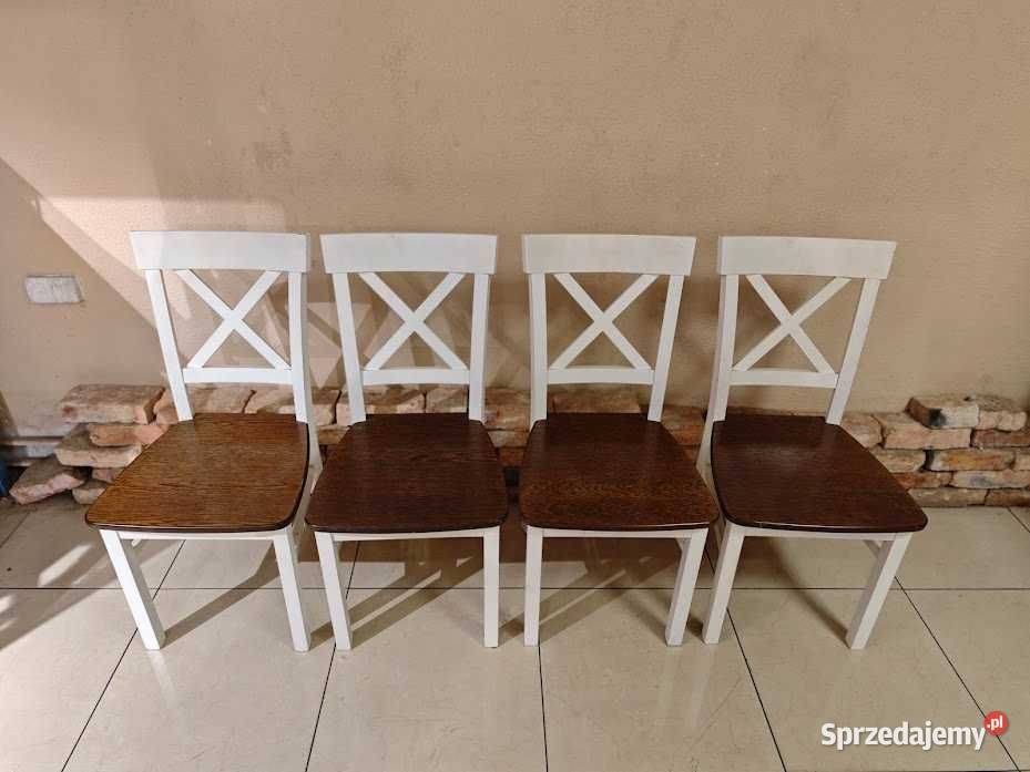 Krzesła bukowe z dębowym siedziskiem solidne Góra sprzedam