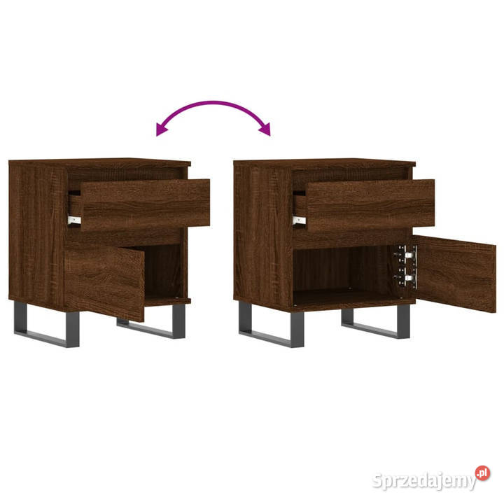 Szafki nocne 2 brązowy dąb 40x35x50 WM830699 Warszawa