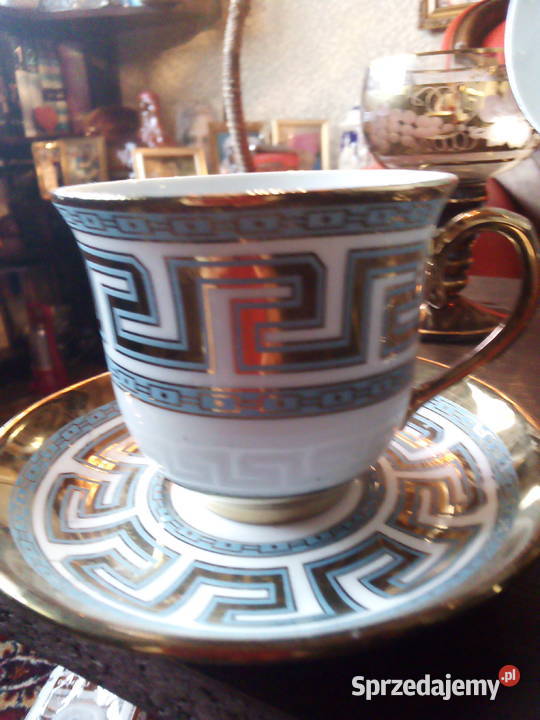Serwis porcelanowy w złotym koszyczku inny kolor Warszawa sprzedam