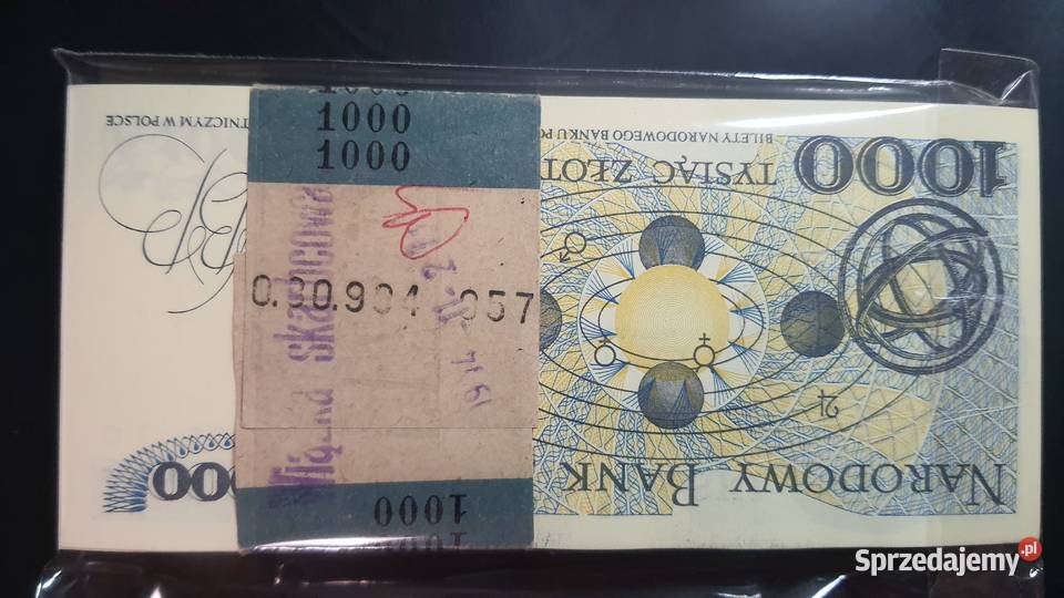 100 x 1000 ZŁOTYCH 1982 s DL PACZKA UNC Warszawa