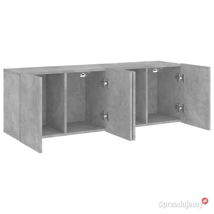 Ścienne szafki TV 2 szarość betonu 60x30x41 RTV Warszawa