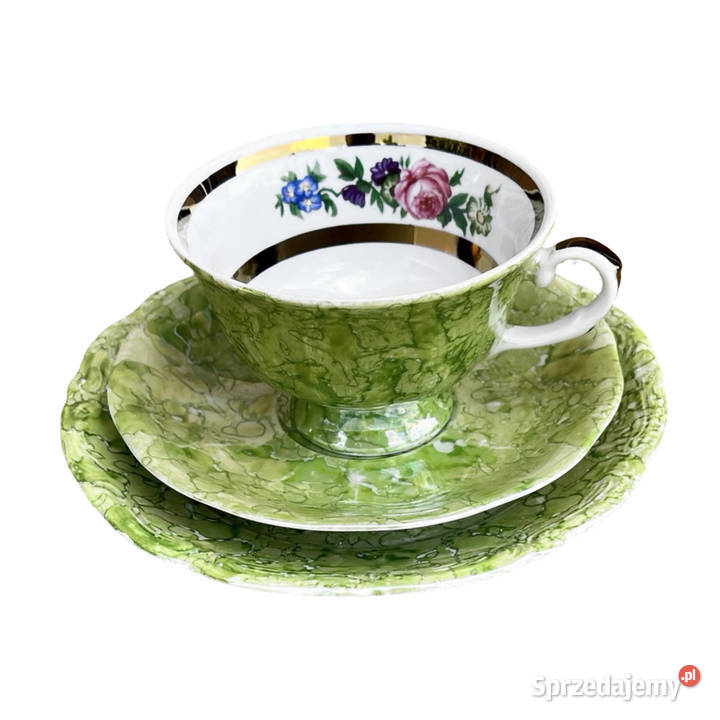 Zielony zestaw śniadaniowy Zakład Porcelany mazowieckie