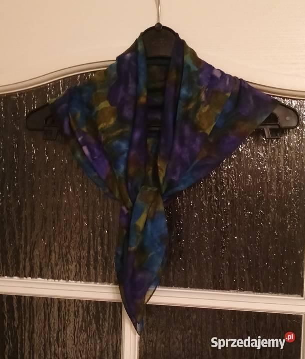 APASZKA kolorowa kwadratowa w kwiatowy wzór Oborniki