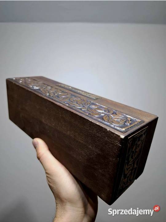 Retro pudełko skrzynka pamiątka kolejowa Kraków