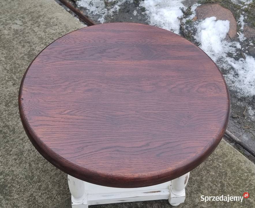 Stolik kawowy drewniany bielony Stoliki kawowe i ławy Kamieniec Ząbkowicki