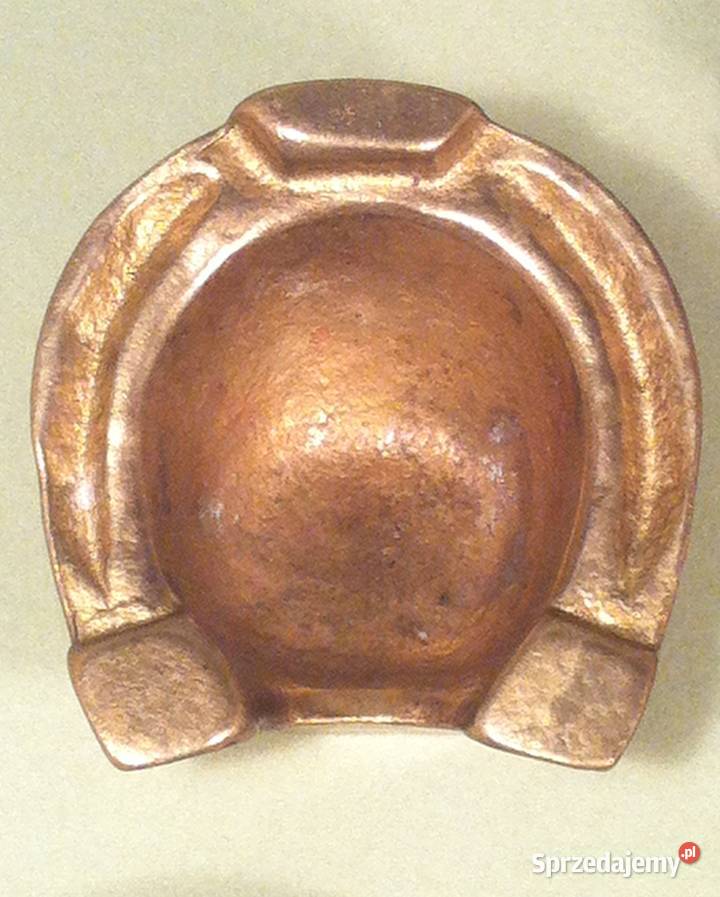 Popielniczki mosiężne w kształcie podkowy stare Kraków