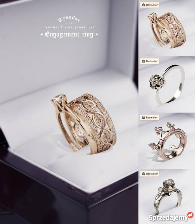 PIERŚCIONEK ZE ZŁOTA WYSADZANY DIAMENTAMI złote Pierścionki mazowieckie Warszawa