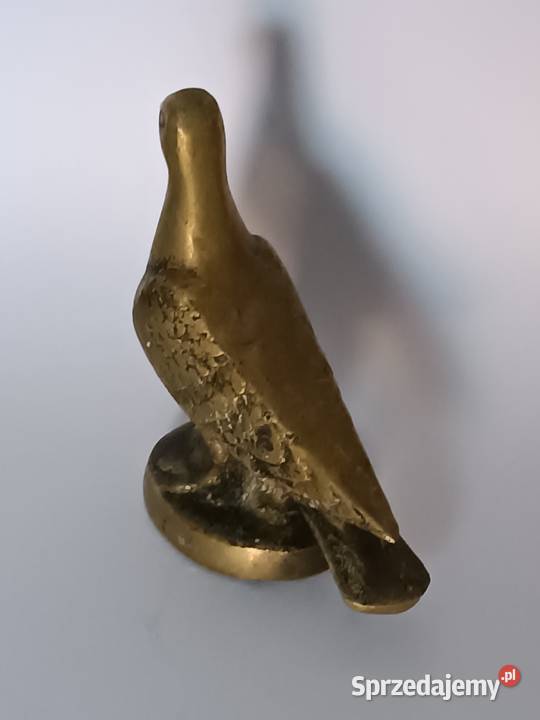 Mosiężna figurka gołębia dekoracyjna ozdoba Rzeszów