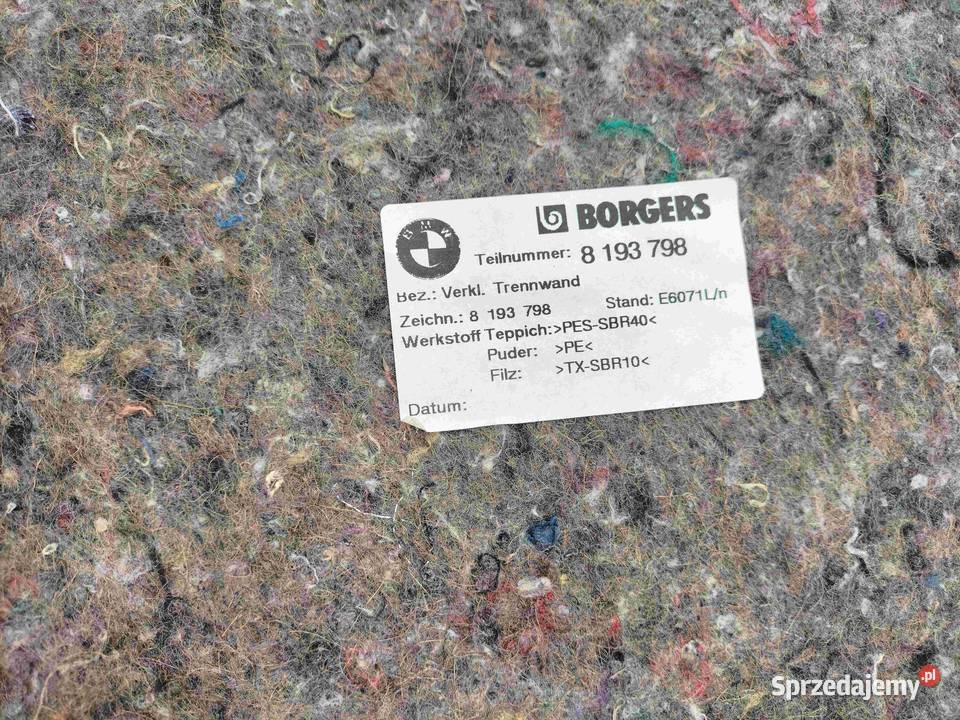 Tapicerka wnęki bagażnika BMW E46 SEDAN Poręba