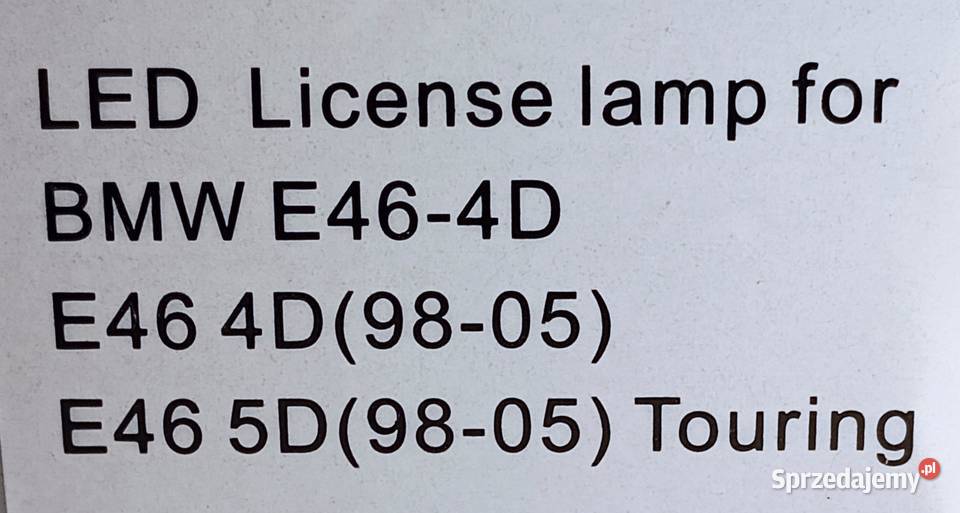 LAMPKI LED TABL REJESTRACYJNEJ BMW E46 KOMPLET Wieliczka sprzedam