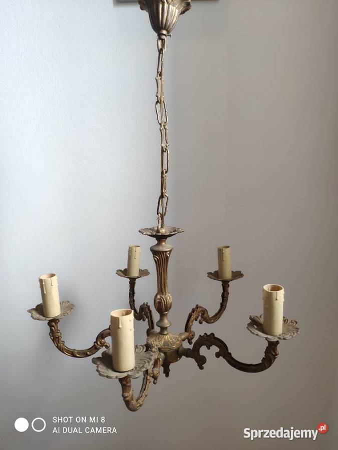 stary mosiężny brąz francuski żyrandol