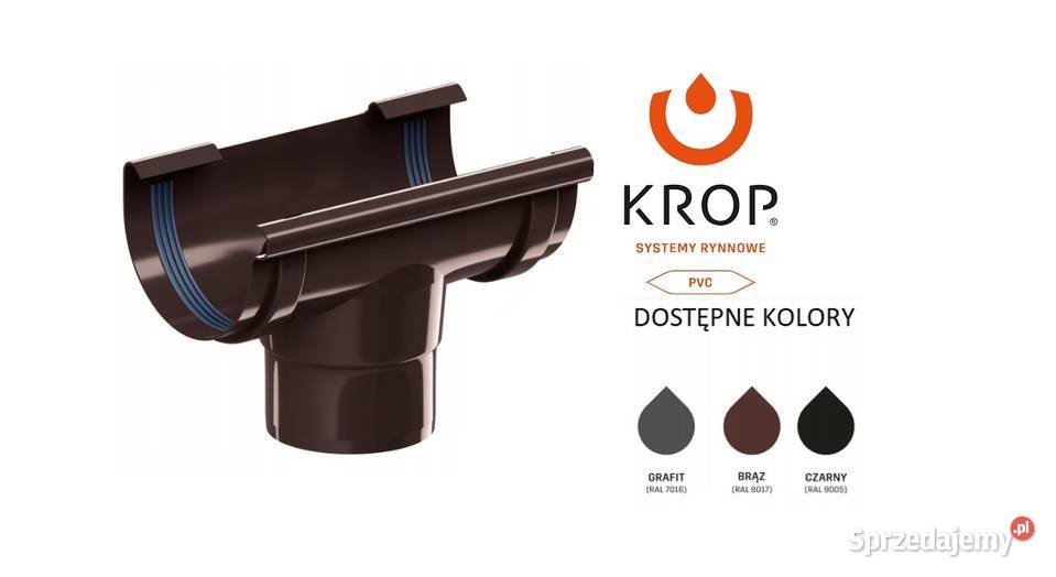 KROP PVC System rynnowy LEJ SPUSTOWY 10063 BRĄZ
