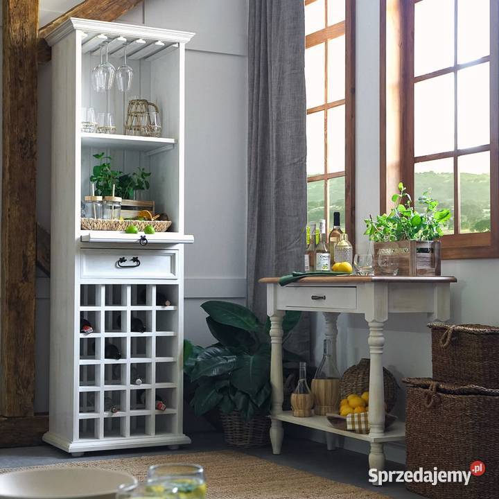 Biały regał drewniany na wino VIT 14 Maków Podhalański