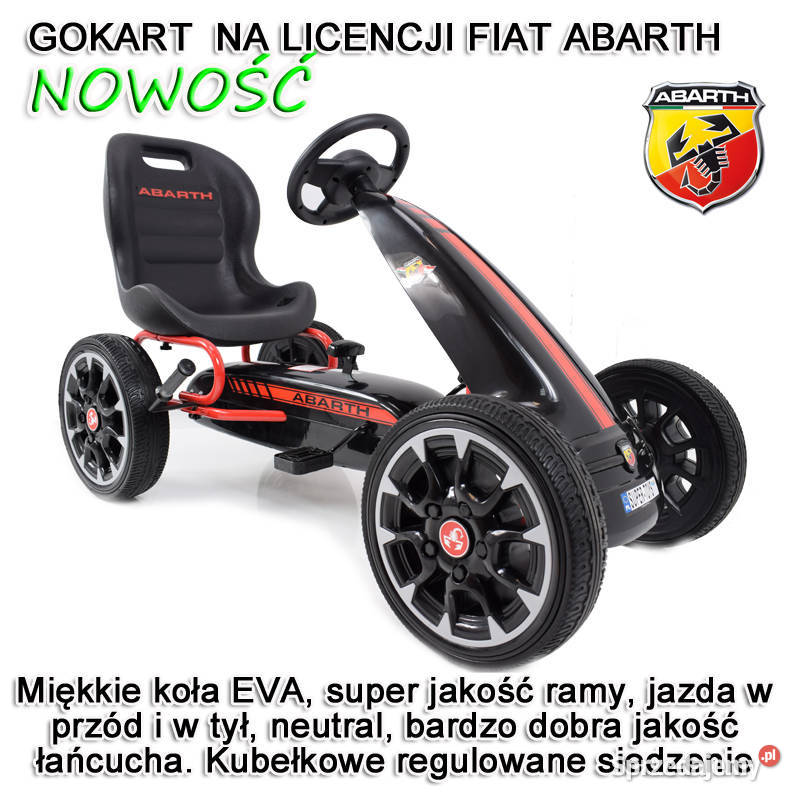 WIELKI LICENCJONOWANY GOKART FIAT ABARTH KOŁA
