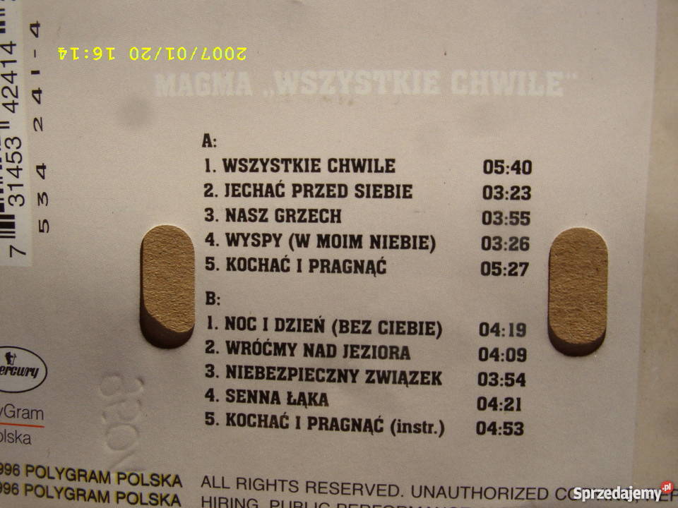 Pop kaseta MAGMAWSZYSTKIE CHWILE Wołów