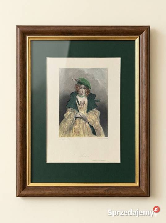 Luisel Portret Vintage w Zielonym Passepartou Warszawa