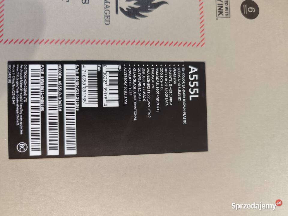 Laptop asus A555L Konin sprzedam