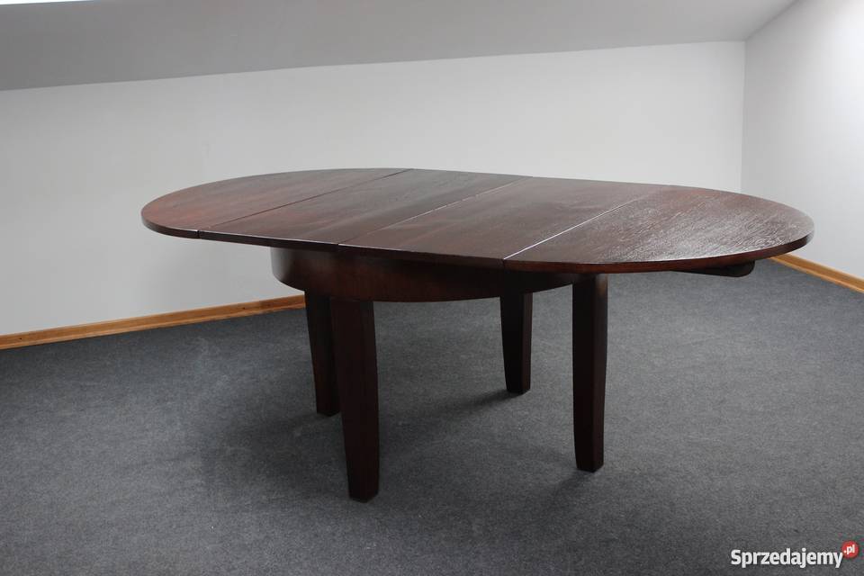 Dębowy stół okrągły rozsuwany renowacji 220 do Zielonka