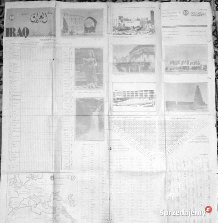 Irak oryginalna mapa Iraku z 1976 roku Chełm
