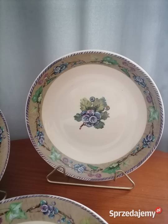 Talerze Głębokie Winogrona Porcelana Książ dolnośląskie Wałbrzych
